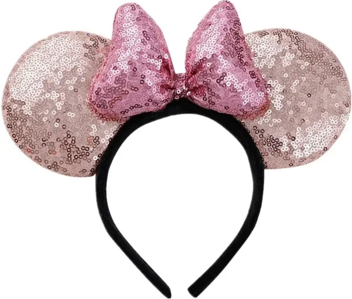 Minnie mouse - Oortjes - Diadeem - Haaraccessoire - Strik - Kind - Glitter - Hoofdband - Pailletten - Verkleden - Disney - Verjaardag - Feest - Cadeau - Merkl