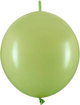 Partydeco - Olijf groene linking balloons - 33 cm - 20 stuks