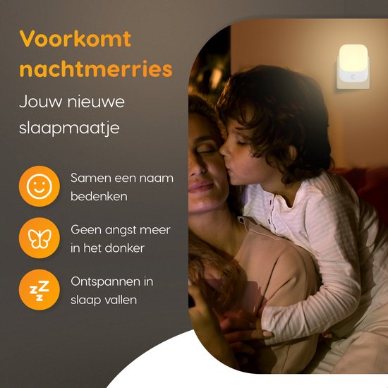 LUSQ® - Nachtlampje Stopcontact met Bewegingssensor voor Volwassenen & Kinderen - 2 Stuks - Premium Set Wit van LUSQ® — afbeelding 4