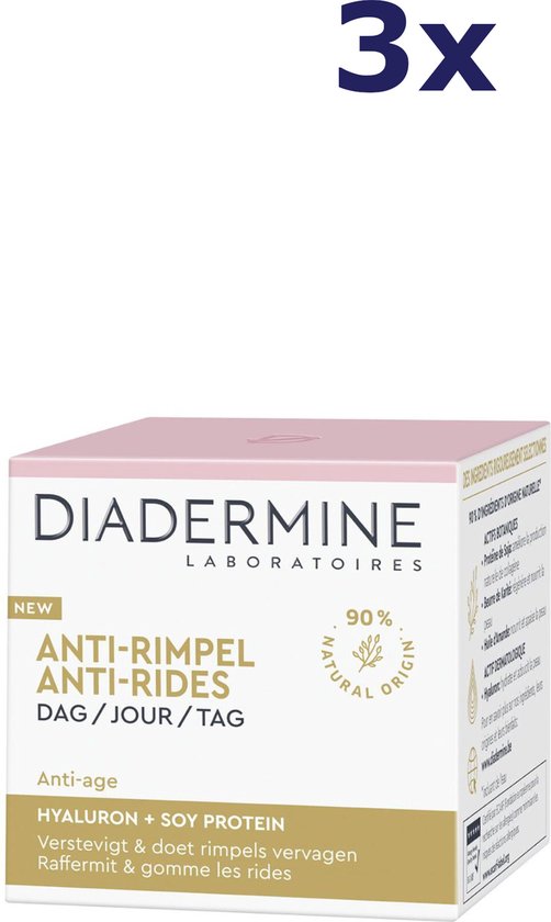 3x Diadermine Crème de Jour Anti-Rides 50 ml