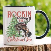 Rockin around the CHRISTMAS tree | Mok met tekst | Kerst cadeau | Lol surprise | Grappige mok | Verjaardag cadeau | Cadeau voor man | Cadeau voor vrouw | Cadeau voor haar | Cadeau voor hem | Grappige cadeau | Thee glazen | Valentijn cadeautjes