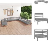 vidaXL Canapé d'angle/milieu de salon en palette - 63,5 x 63,5 x 62,5 cm - Ensemble de meubles en bois Grijs - Ensemble de jardin