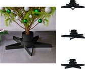 vidaXL Christmas Tree Stand - Star Shape - 47 x 47 x 13.5 cm - Black Metal - For Real Trees - Max 2.1m - Water Reservoir - Easy Assembly - Kerstboomvoet