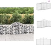 vidaXL Schanskorf Gabion Muur 100x50x80/100 cm - Duurzaam gegalvaniseerd ijzer - Decoratieve tuinbarrière - Plantenbak
