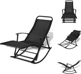 vidaXL Rocking Chair Lounge - 150 x 64 x 83 cm - Pliable - Acier/Textilène - Chaise de jardin