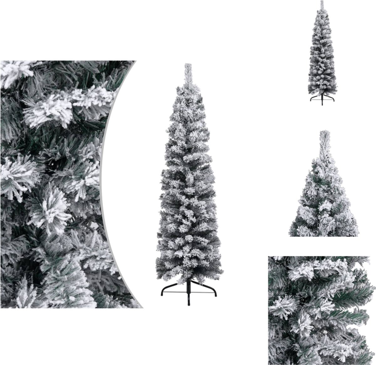 vidaXL Kunstkerstboom - Sneeuwvlokken - 120 cm - PVC en staal - Decoratieve kerstboom