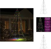 vidaXL Sapin de Noël en forme de cône 143 x 250 cm - Multicolore - Éclairage LED- 8 effets lumineux - Sapin de Noël décoratif