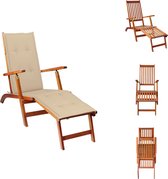 vidaXL - Chaise de terrasse - Bois d'acacia Massief - 167 x 56 x 75 cm - Réglable - Chaise longue