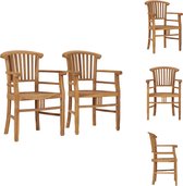vidaXL Set de chaises de jardin - Bois de teck - 61 x 53 x 95 cm - Résistant aux intempéries - Chaise de jardin