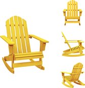 vidaXL Adirondack schommelstoel - tuinmeubelen - 70 x 91.5 x 92 cm - geel - Tuinstoel