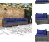 vidaXL Poly Rattan Tuinset - Modulair Design - Waterbestendig PE-rattan - Stevig Frame - Comfortabele Kussens - Tuinset