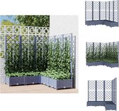 vidaXL Plantenbak met Latwerk - Groot - Donkergrijs - PP - 120x120x121.5 cm - Weerbestendig - Bloempot