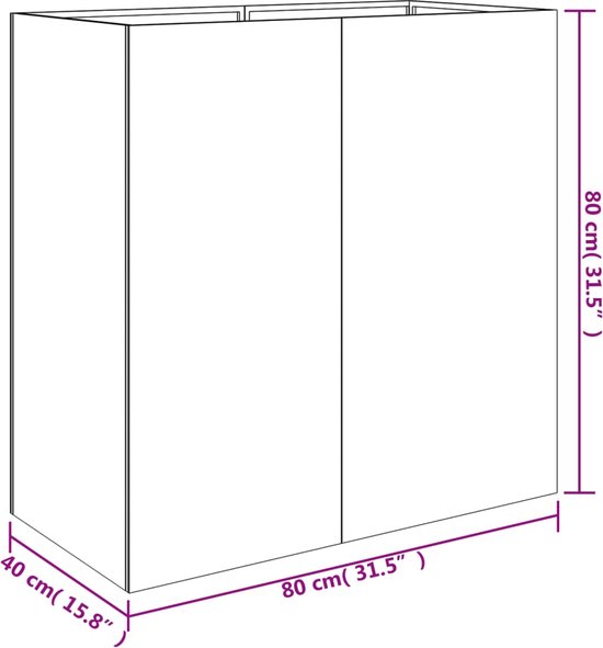 VidaXL Plantenbak voor de tuin, 240 x 40 x 45 cm