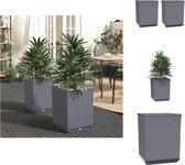 vidaXL Plantenbakken - Decoratief - Polypropeen - 30 x 30 x 37 cm - Set van 2 - Bloempot