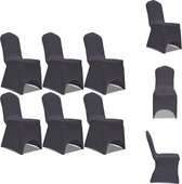 vidaXL Stoelhoes - Stretchstof - Geschikt voor stoelen tot 100 cm - Antraciet - Levering bevat 6 stuks - Tuinmeubelhoes