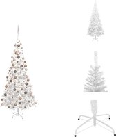 vidaXL Kerstboom Snowy White - 240 cm - Met LED-verlichting en kerstballen - Decoratieve kerstboom