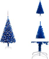 vidaXL Kunstkerstboom Blauw - 180 cm - LED-verlichting - USB-aansluiting - Decoratieve kerstboom