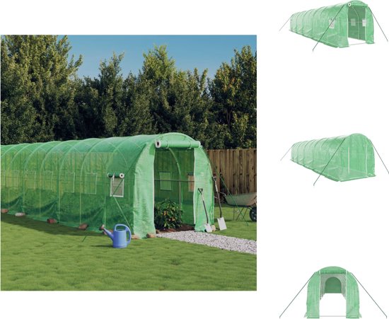 vidaXL Tuinkas met basisframe 169x169x202 cm aluminium groen, kas, tuin kas, tunnel kas, kweekkas, kweek kas, tomatenkas, buitenkas, hobbykas