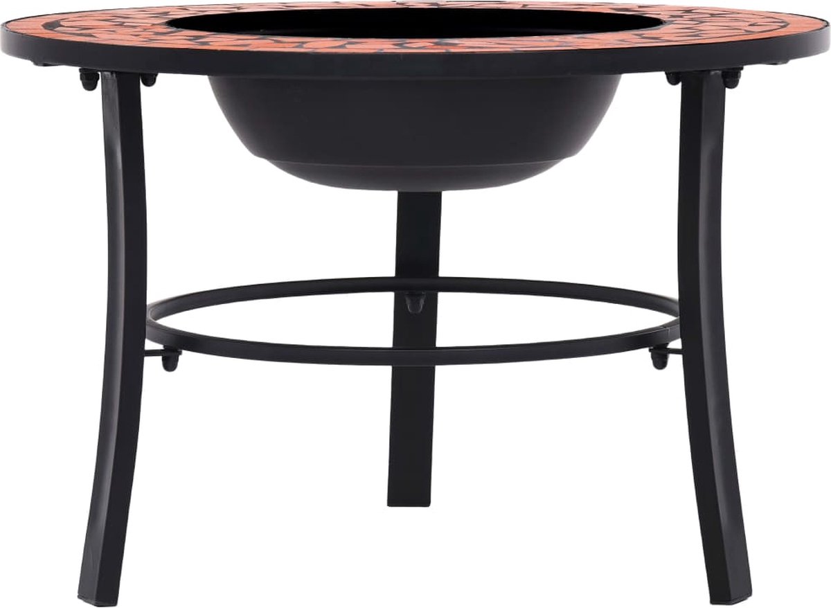 Foyer Brasero De Terrasse 42x42x45 Cm Acier - Cheminée Extérieure Patio Noir