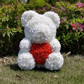 Rose Bear met Gift Box 40cm-Wit(Rood Hart)