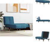 vidaXL Verstelbare Chaise Longue - Fluweel - Blauw - 55x140x70 cm - Comfortabele zitervaring - Chaise longue