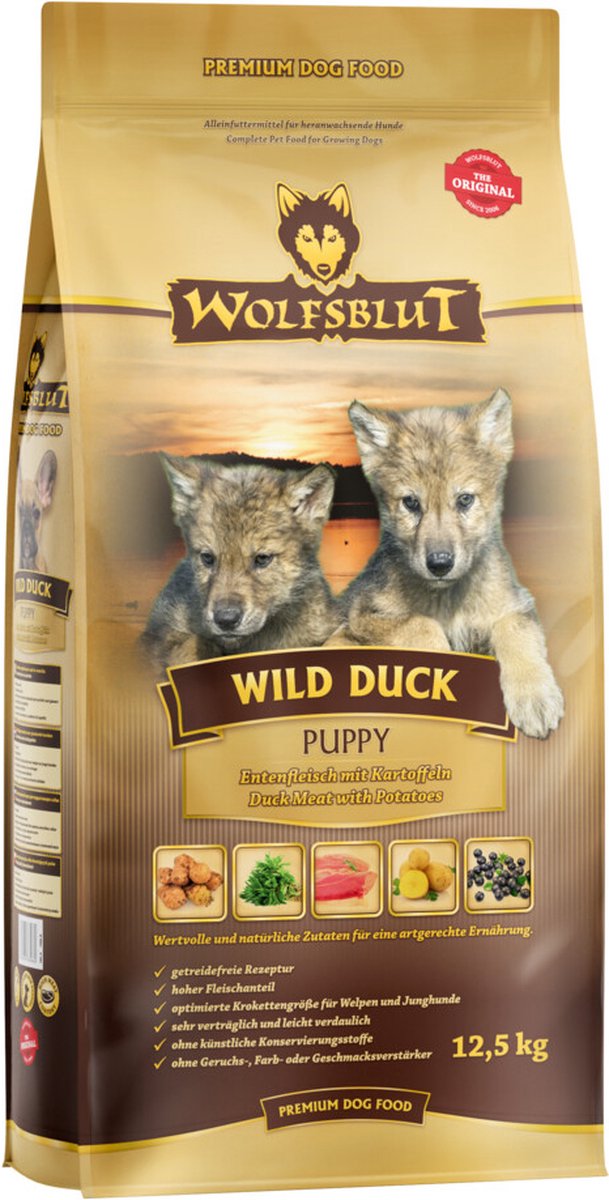 Wolfblut Grain Free Puppy Wild Duck 12,5 kg - Hond
