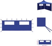 vidaXL Tente de fête à paroi latérale - 590 x 200 cm - Fenêtre en PVC en tissu bleu - Tente de fête