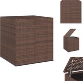 vidaXL Tuinbox - bruin - 100 x 97.5 x 104 cm - PE-rattan - gepoedercoat staal - Opberger