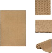 vidaXL Jute tapijt - 120 x 180 cm - Natuurlijk jutetint - 2x2 breipatroon - 2.200 g/m² - Vloerkleed