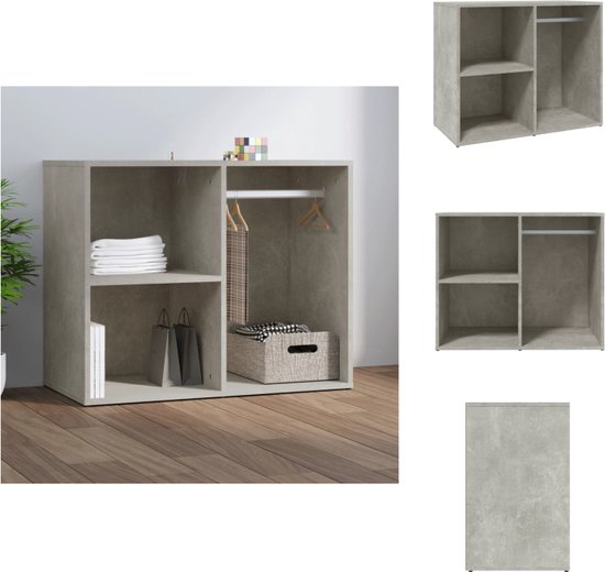 vidaXL Kledingkast 80x40x65 cm bewerkt hout grijs sonoma eikenkleur, sieradenkast, kastje, opbergkastje, kast, opbergkast, opbergmeubel