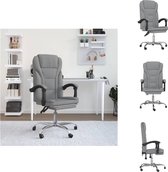 vidaXL Bureaustoel Verstelbaar - Lichtgrijs - Duurzaam materiaal - Verstelbare rugleuning en voetensteun - Handig ontwerp - Stevig en stabiel frame - 63x56x(112.5-122)cm - vidaXL - Bureaustoel