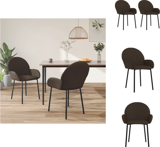 vidaXL Chaise de salle à manger Marron Simili cuir - 58 x 57 x 78,5 cm - Design ergonomique - Chaise de salle à manger