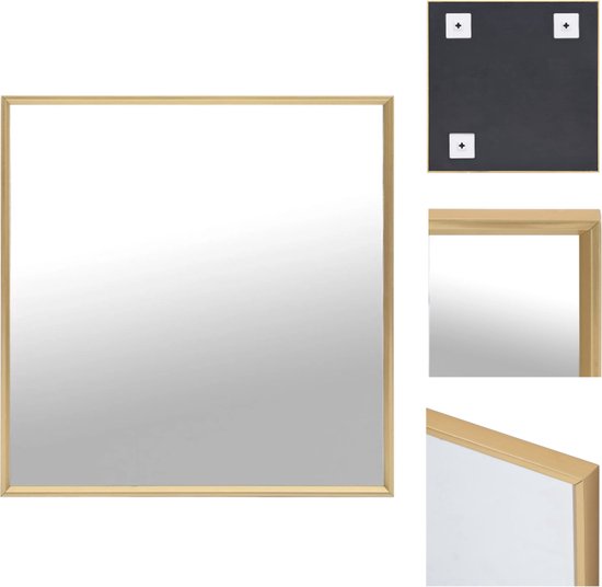vidaXL Spiegel Minimalistisch Goud 50x50 cm - Glas en PVC - Spiegel