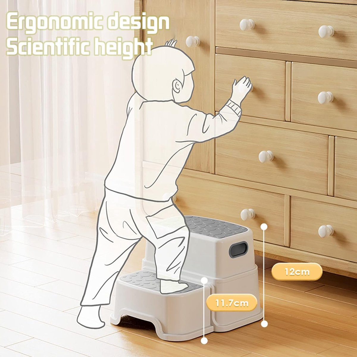 Marchepied pour tout-petits Mophorn pour enfants, tabouret en bois de
