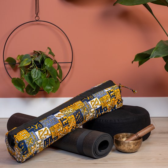 Yogamat-tas - Handgemaakt in Ghana - Sportief cadeau - Tas voor yogamat - Tas met sleutelvakje - Fairtrade draagtas voor yogamat - Yogabag - Goed doel van Merkloos — afbeelding 3