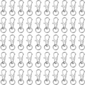 Belle Vous Zilver Metalen Mini Swivel Kreeft Klemmen (50 Pak) – 33 mm in Lengte – Premium Lanyard Klem Haken – Haken voor Ringen, Ritsen, Hobby, Klemmen, Sieraden, Kettingen en Keychains