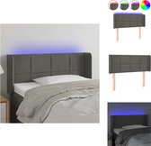 vidaXL Hoofdbord - LED - Fluweel - Verstelbaar - Donkergrijs - 83x16x78/88 cm - Bedonderdeel