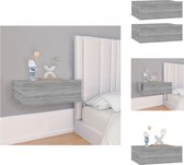 vidaXL Zwevende Nachtkastjes - Compact en Ruimtebesparend - Grijs Sonoma Eiken - Set van 2 - Kast