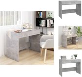 vidaXL Bureau X Betongrijs - 101x50x76.5 cm - Stevige en stabiele werktafel met 2 lades en gemakkelijk schoon te maken - Bureau