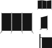 vidaXL Kamerscherm 3 panelen - 260 x 180 cm - zwart - Stof (100% polyester) en gepoedercoat ijzer - Kamerscherm