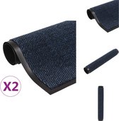 vidaXL Droogloopmat - Anti-slip - Blauw - 60 x 90 cm - Getufte stof - Deurmat