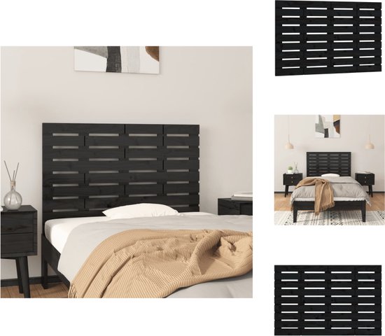 vidaXL Wandhoofdbord - Massief grenenhout - 96 x 3 x 63 cm - Elegant design - Bedonderdeel