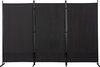 Room Divider, Extra Long Screen, 3-Piece Privacy Screen, Foldable with Metal Frame, Polyester Blend for Living Room, Bedroom, Kitchen, Office, Balcony, Garden, Black, 260 x 176 cm