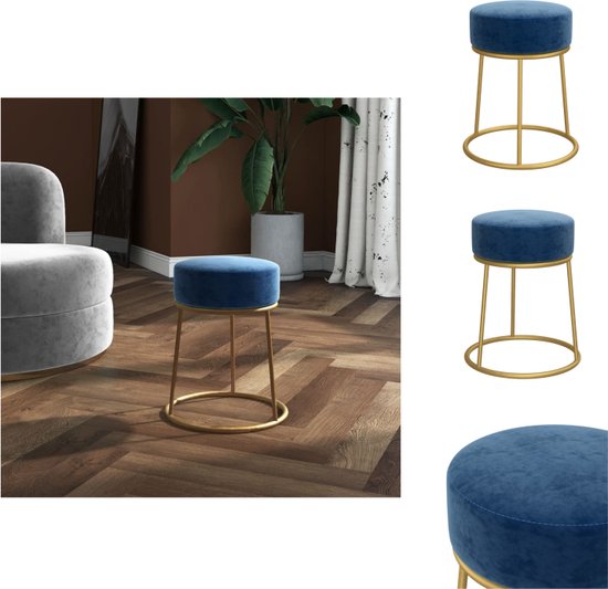 Cela pourrait être l'un des - vidaXL Hocker rond Goud Blauw or - 30 x 38 cm - Tabouret