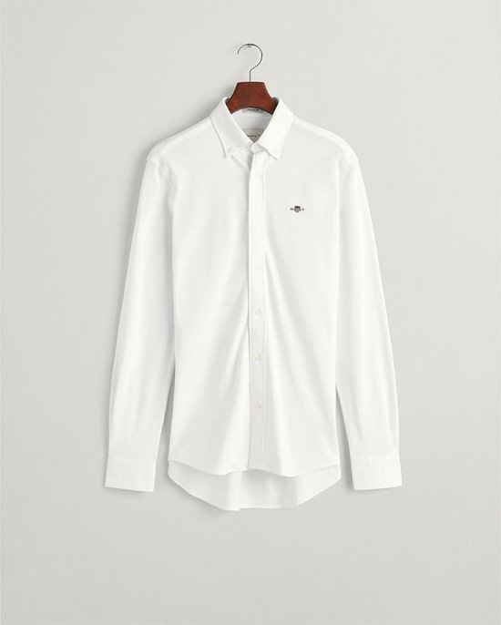 Gant Regular Pique Shirt Met Lange Mouwen Wit L Man