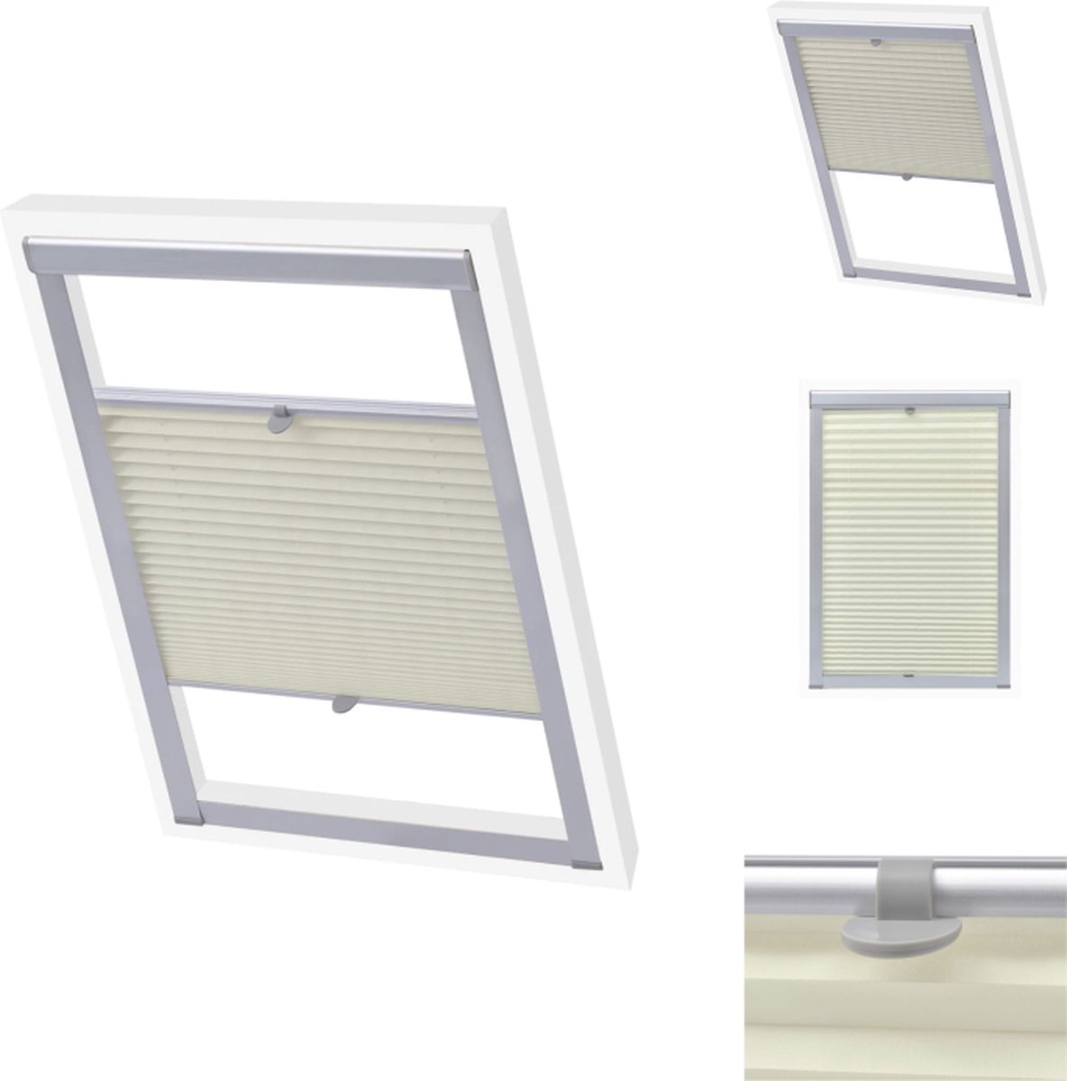 VidaXL Geplooid Rolgordijn Velux CK04 Crème Jaloezie