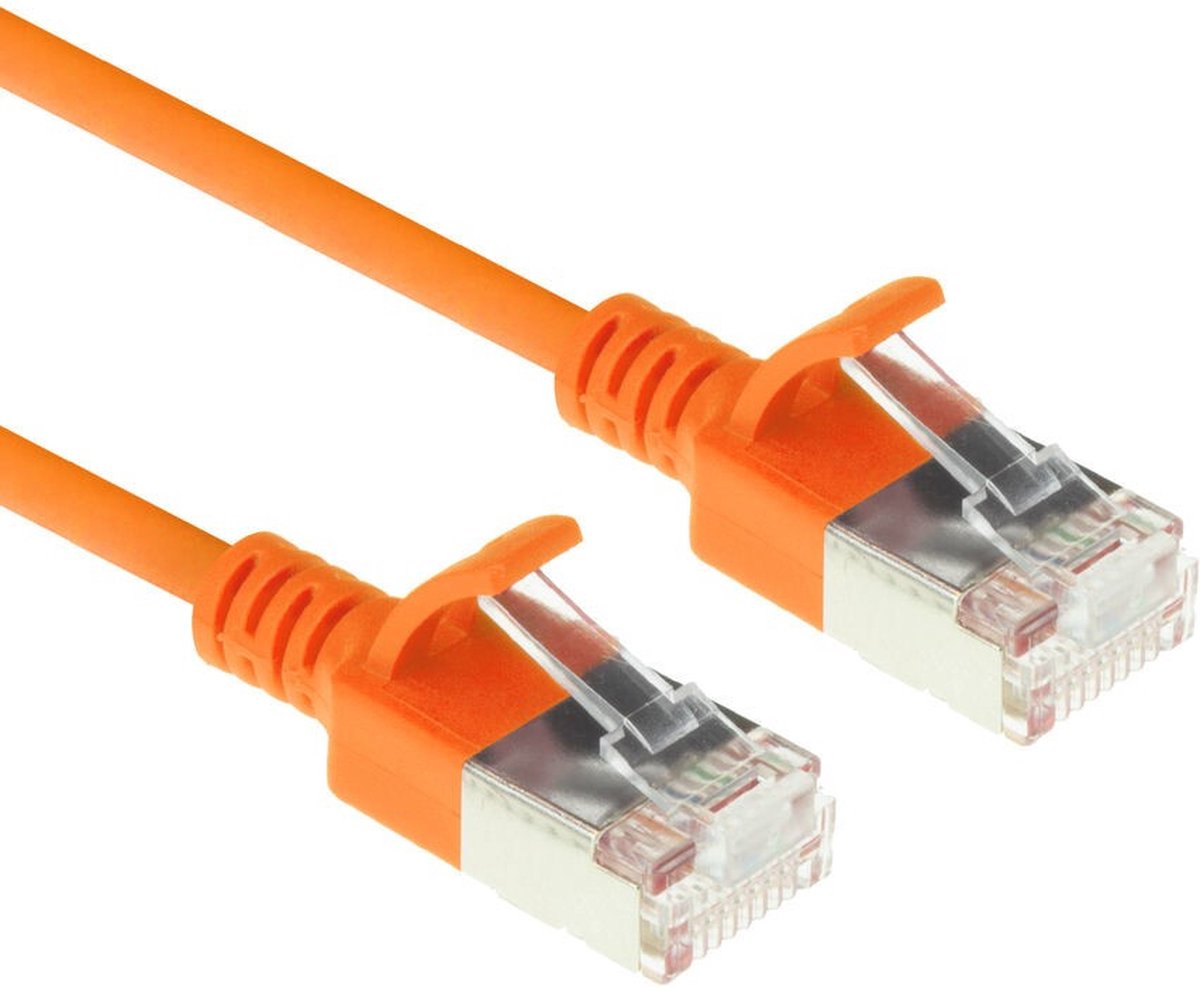 ACT DC7110 LSZH U/FTP CAT6A Datacenter Slimline Patchkabel Snagless | RJ45 Connectoren | Oranje | 10 meter