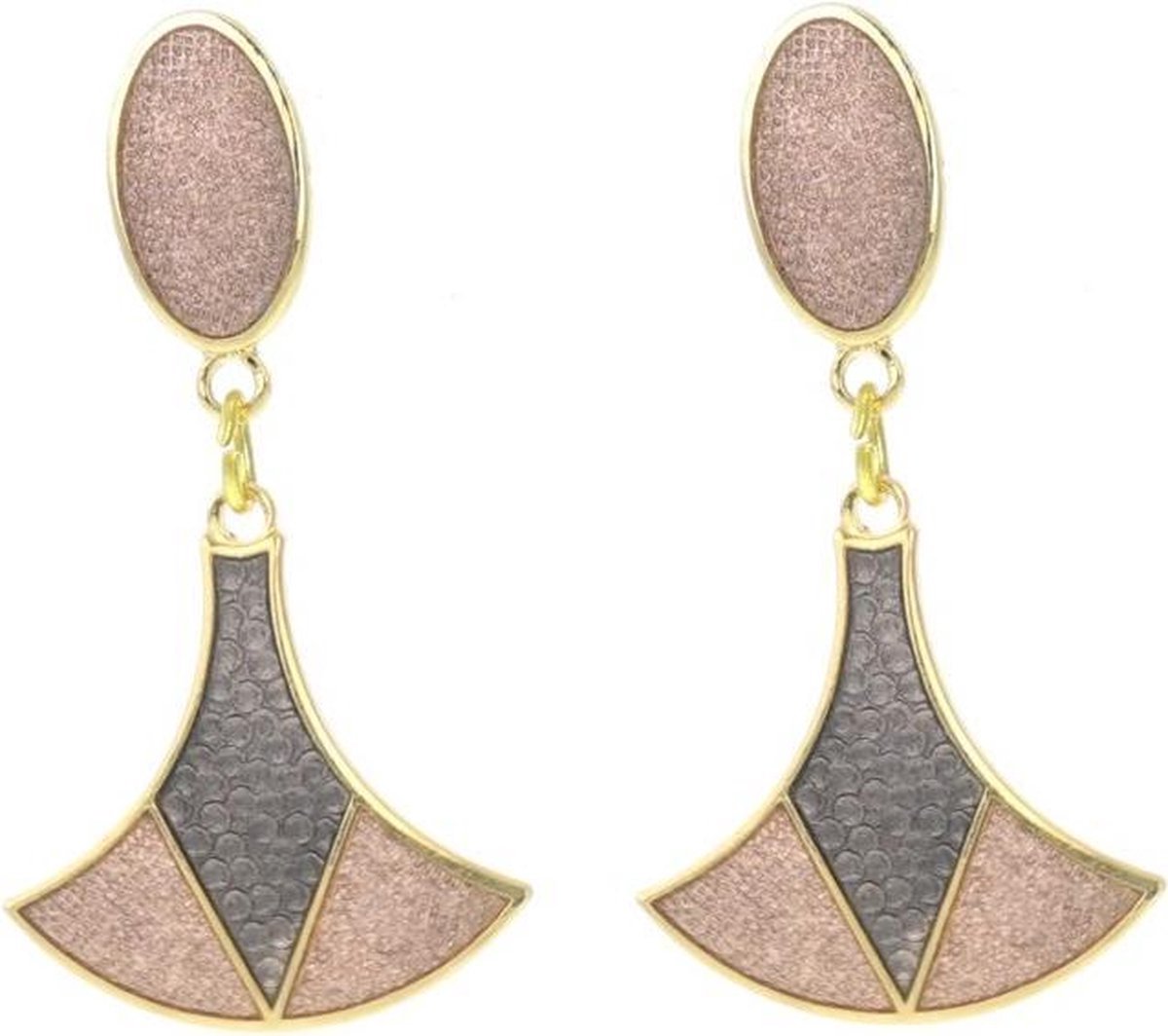 Behave - Oorhangers dames - bruin - 4 cm