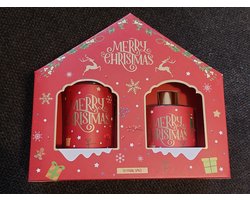 Kerst Geurstokjes Cadeauset - Festival Spice - Set van 2 | Geurdiffuser en Geurkaars - Aroma di Rogito