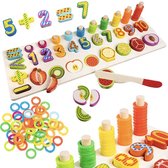 Kruzzel Houten Fruit en Cijfers Speelset - Spelenderwijs Leren voor Kinderen